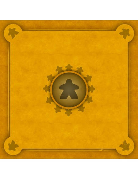 Tapis Multijeux carré meeple card jaune