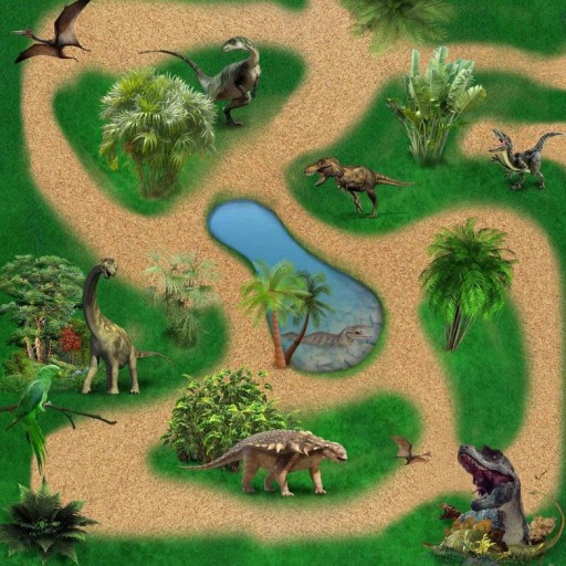 Tapis de jeux enfants - Dinosaure - 90x90cm