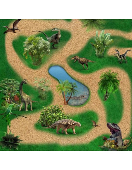 Tapis de jeux enfants - Dinosaure - 90x90cm