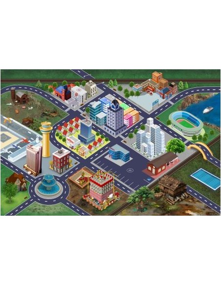 Tapis de jeux enfants - Ville nouvelle - MonTapisDeJeux