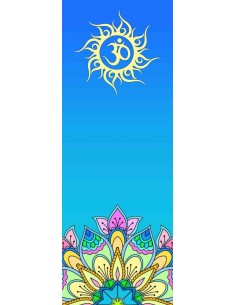 Tapis de yoga illustration mandala bleu