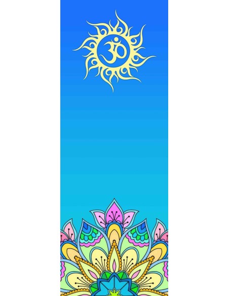 Tapis de yoga illustration mandala bleu