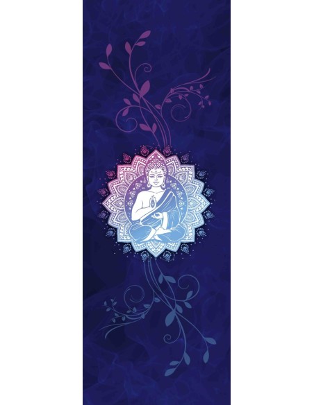 Tapis de yoga effet volutes bleu/violet