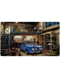 Tapis de bureau illustration vieille voiture de collection bleu