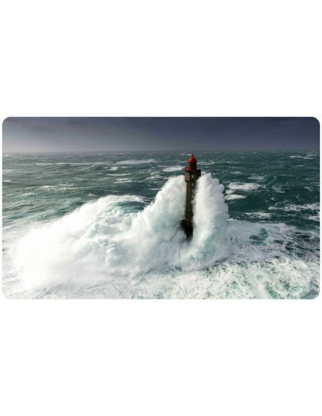 Tapis de bureau illustration d'un phare dans les vagues