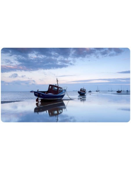 Tapis de bureau illustration bateaux échoués à marée descendante
