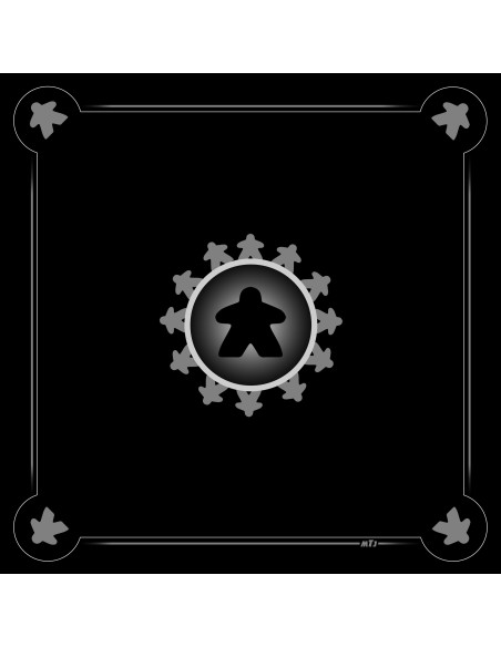 Tapis Multijeux carré meeple card noir