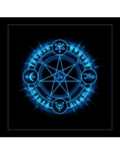 Tapis carré astro divination avec motif divination bleu