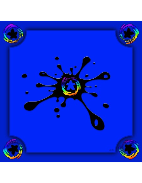 Tapis Multijeux carré meeple new splash bleu