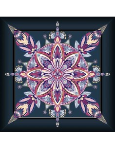 Tapis carré astro divination avec motif divination rose