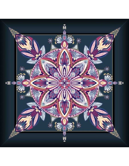 Tapis carré astro divination avec motif divination rose