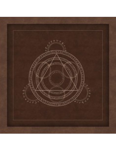 Tapis carré astro divination avec motif divination brun