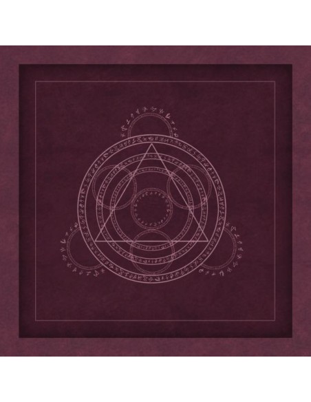 Tapis carré astro divination avec motif divination rose