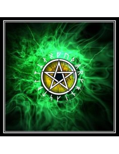 Tapis carré astro divination avec motif divination vert