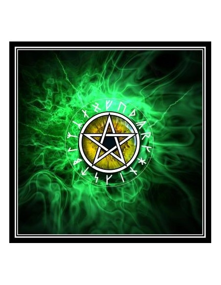 Tapis carré astro divination avec motif divination vert