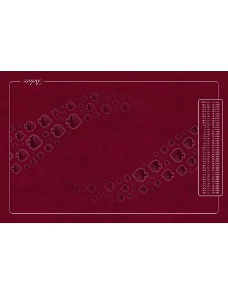 Tapis de belote forest bordeaux, avec points