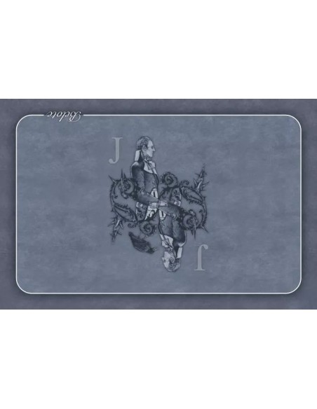 Tapis de belote rectangle valet gris