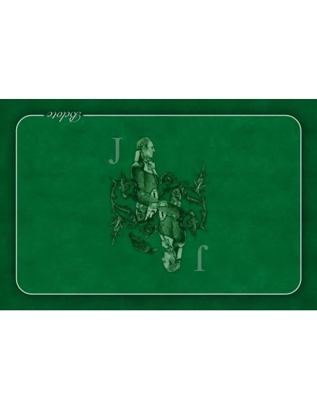 Tapis de belote rectangle valet vert