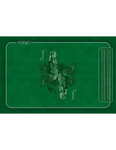 Tapis de belote rectangle valet vert, avec points