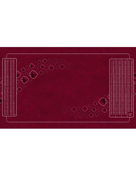 Tapis de belote forest bordeaux, avec double points