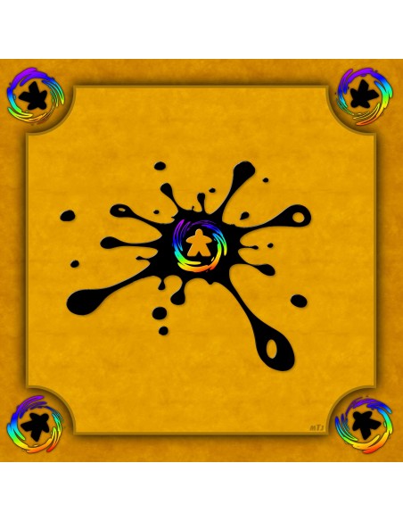 Tapis Multijeux carré meeple new splash jaune