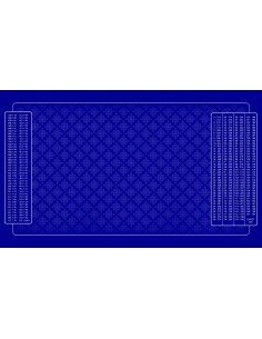 Tapis de belote tramé bleu, avec double points