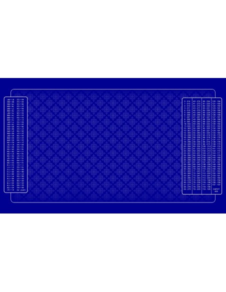 Tapis de belote tramé bleu, avec double points