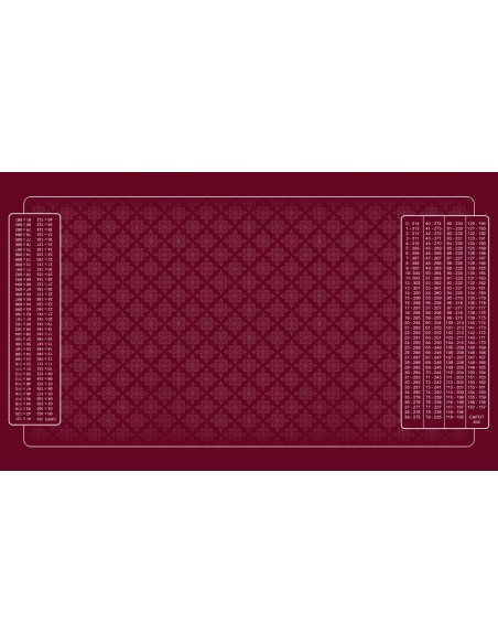 Tapis de belote tramé bordeaux, avec double points