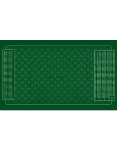 Tapis de belote tramé vert, avec double points
