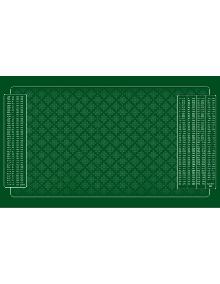 Tapis de belote tramé vert, avec double points