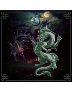 Tapis carré astro divination avec signe astrologiques chinois, le dragon