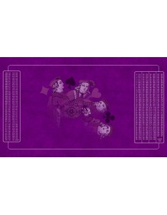 Tapis de belote valets en éventail violet, avec double points
