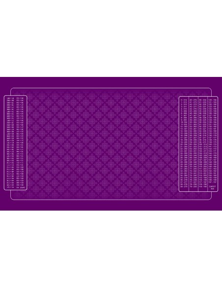 Tapis de belote tramé violet, avec double points