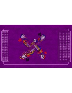 Tapis de belote valets violet, avec double points