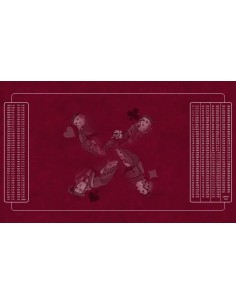 Tapis de belote valets bordeaux, avec double points