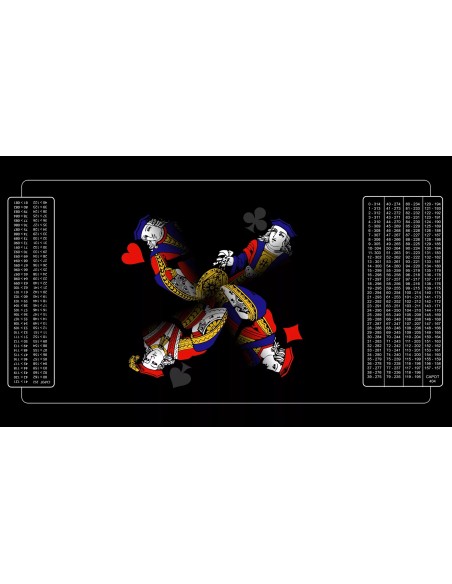 Tapis de belote valets noir, avec double points