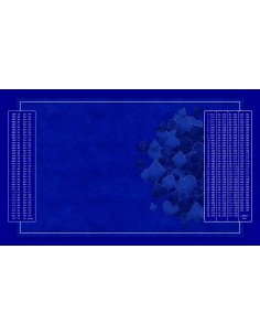 Tapis de belote motif bleu, avec double points