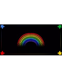 Tapis multijeux rectangle meeple arc en ciel