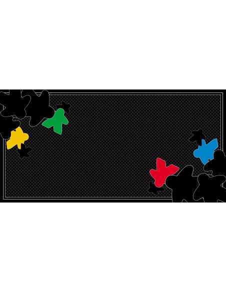Tapis multijeux rectangle meeple noir OC