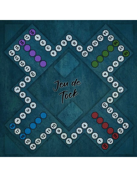 Plateau de jeux de tock bleu