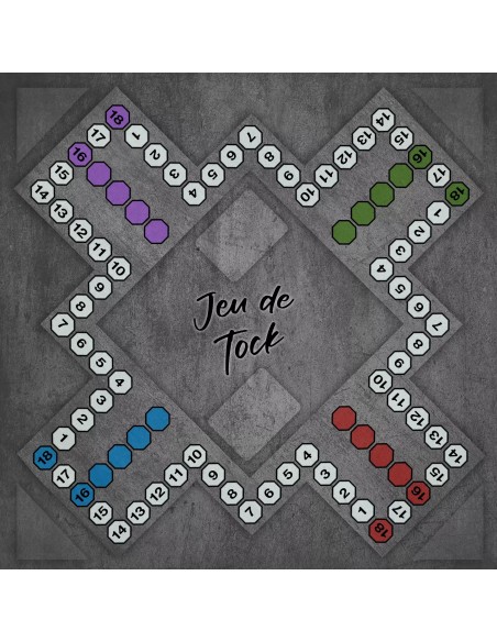 Plateau de jeux de tock gris