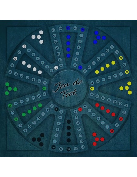 Plateau de jeux de tock bleu 6 joueurs