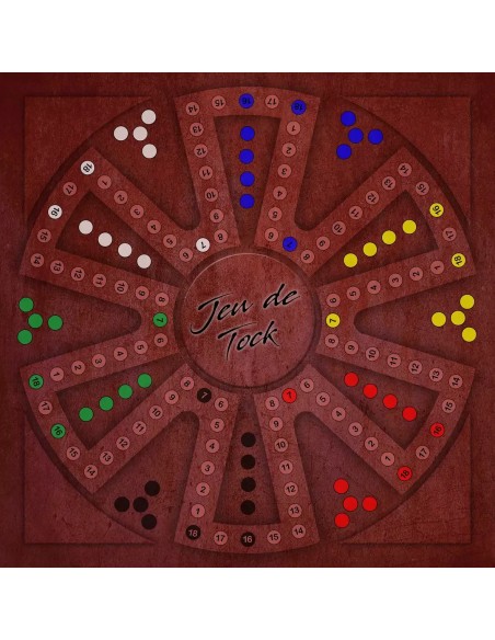 Plateau de jeux de tock rouge 6 joueurs