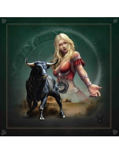 Tapis carré astro divination avec le signe astrologiques du taureau