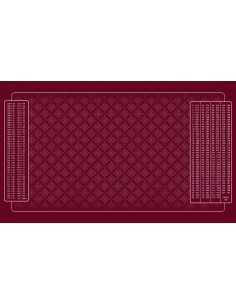 Tapis de belote tramé bordeaux, avec double points