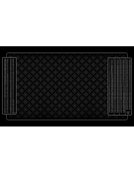 Tapis de belote tramé noir, avec double points