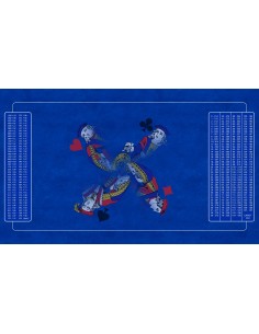 Tapis de belote valets bleu, avec double points