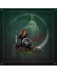 Tapis carré astro divination avec le signe astrologiques vierge