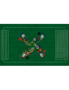 Tapis de belote valets vert, avec double points