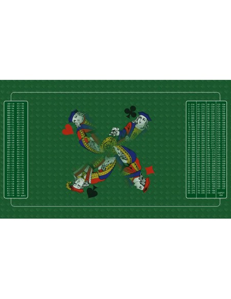Tapis de belote valets vert v3, avec double points